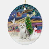 Xmas Magic - Ragamuffin, graue Katze Keramikornament (Links)