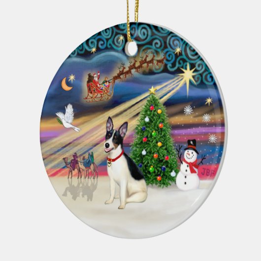 Xmas Magic - Rat Terrier Keramik Ornament (Links)