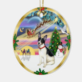 Xmas Magic - Rat Terrier Keramikornament (Links)