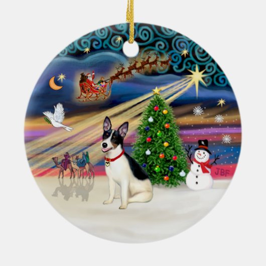 Xmas Magic - Rat Terrier Keramikornament (Hinten)