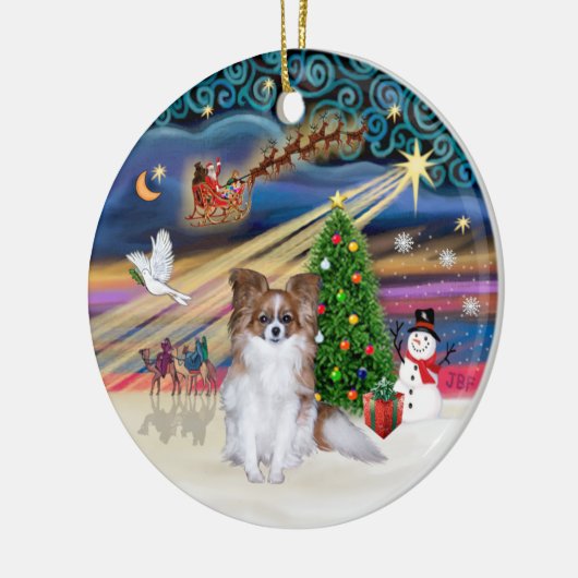 Xmas Magic - Red Sable Papillon Keramik Ornament (Links)