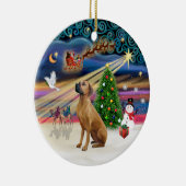 Xmas Magic - Rhodesian Ridgeback Keramikornament (Rechts)