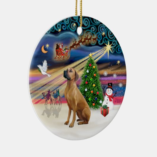 Xmas Magic - Rhodesian Ridgeback Keramikornament (Rechts)