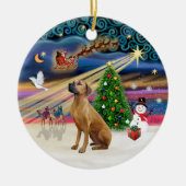 Xmas Magic - Rhodesian Ridgeback Keramikornament (Vorne)