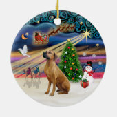 Xmas Magic - Rhodesian Ridgeback Keramikornament (Hinten)