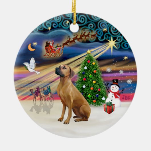 Xmas Magic - Rhodesian Ridgeback Keramikornament (Hinten)