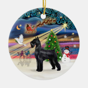 Xmas Magic - Riesenschnauzer (schwarz) Keramikornament