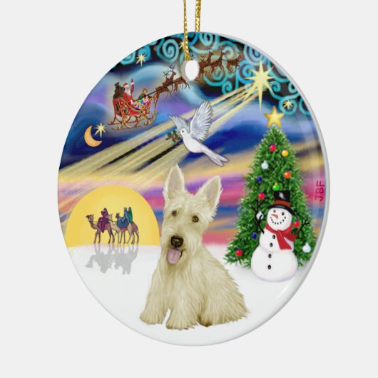 Xmas Magic - Scottish Terrier (Wheaten) Keramikornament (Links)