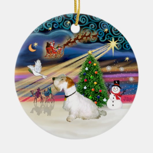 Xmas Magic - Sealyham Terrier (L-sit) Keramikornament (Vorne)