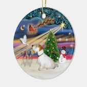 Xmas Magic - Sealyham Terrier (L-sit) Keramikornament (Links)