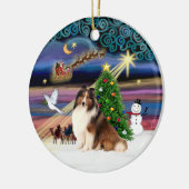 Xmas Magic - Sheltie #7 Keramikornament (Links)