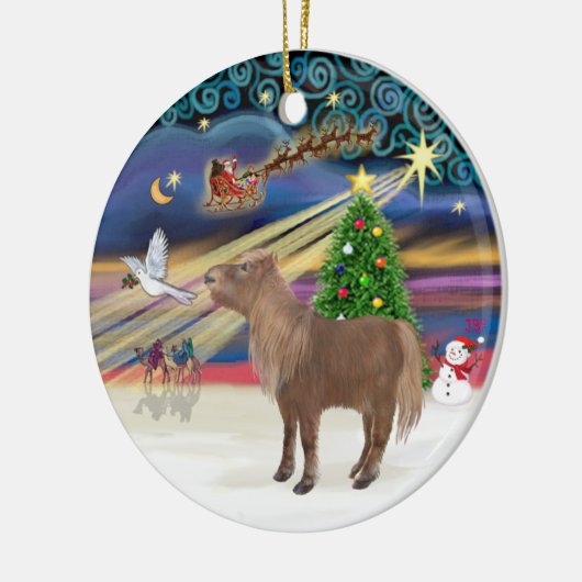 Xmas Magic - Shetland Pony Keramikornament (Links)