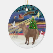 Xmas Magic - Shetlandpony Keramikornament (Links)