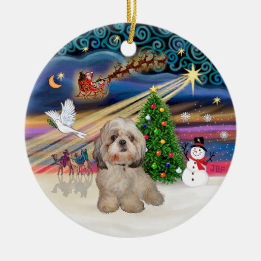 Xmas Magic - Shih Tzu (Y) Keramikornament (Vorne)