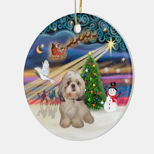 Xmas Magic - Shih Tzu (Y) Keramikornament (Links)