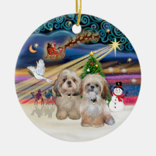 Xmas Magic - Shih Tzu (ZWEI - P+Y) Keramik Ornament