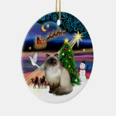 Xmas Magic - Siegel Point Himalayan 7 Keramik Ornament (Rechts)