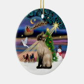 Xmas Magic - Siegel Point Siamese Keramikornament (Rechts)