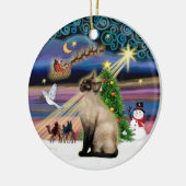 Xmas Magic - Siegel Point Siamese Keramikornament (Links)