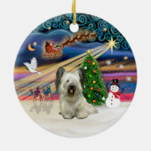 Xmas Magic - Skye Terrier (hell) Keramik Ornament (Hinten)
