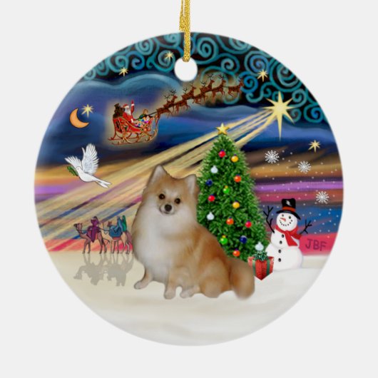 Xmas Magic - Spitz (hellrot) Keramik Ornament (Hinten)