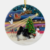 Xmas Magic - Spitz (schwarz-weiß) Keramikornament (Vorne)