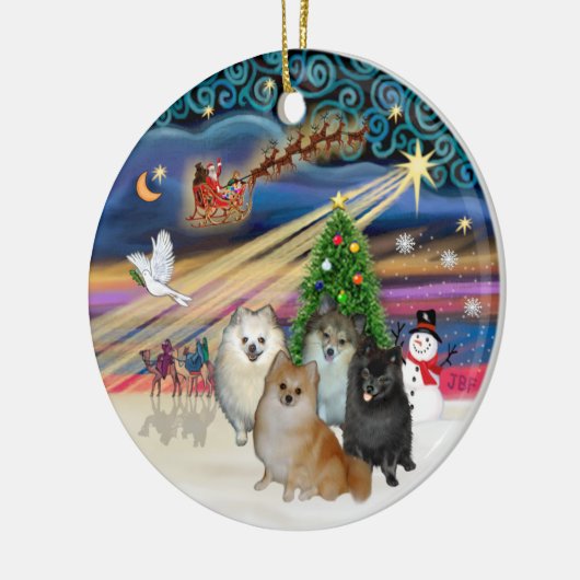 Xmas Magic - Spitze (VIER), Weihnachtsmusik - P... Keramik Ornament (Links)