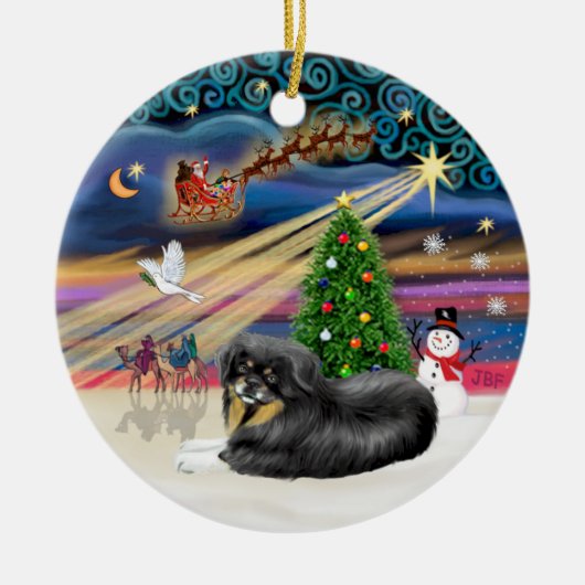 Xmas Magic - TibetischSpanisch (schwarz) Keramikornament (Vorne)
