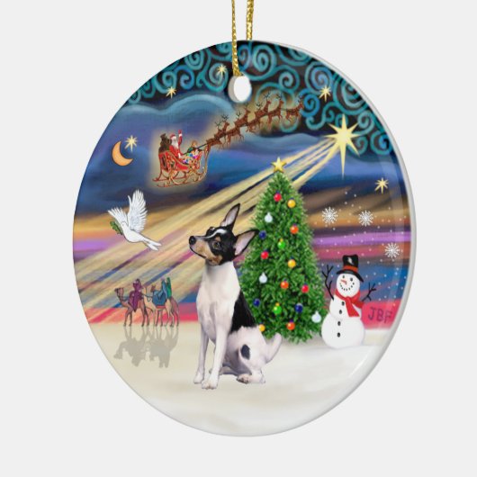 Xmas Magic - Toy Fox Terrier Keramik Ornament (Links)