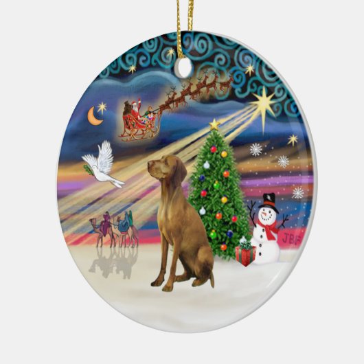 Xmas Magic - Vizsla #2 Keramik Ornament (Links)