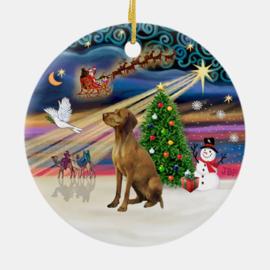Xmas Magic - Vizsla #2 Keramikornament (Hinten)