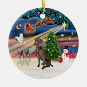 Xmas Magic - Weimaraner #A7 Keramikornament
