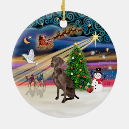 Xmas Magic - Weimaraner #A7 Keramikornament (Hinten)