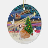 Xmas Magic - Welsh Corgi (Pembroke 7b) Keramikornament (Links)