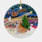 Xmas Magic - Welsh Corgi (Pembroke 7b) Keramikornament (Hinten)