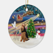 Xmas Magic - Welsh Terrier Keramikornament (Links)