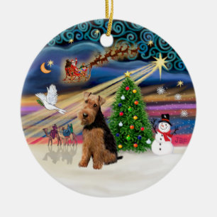 Xmas Magic - Welsh Terrier Keramikornament