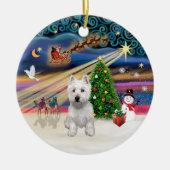 Xmas Magic - Westie (P) Keramikornament (Vorne)