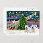XMAS MAGIC-WestiePAIR5and8 Feiertagspostkarte (Vorne/Hinten)