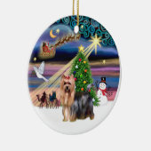 Xmas Magic - Yorkie 9 Keramik Ornament (Rechts)