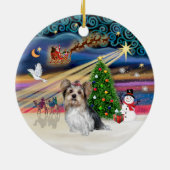 Xmas Magic - Yorkie (Biewer) Keramik Ornament (Hinten)