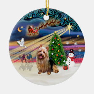 Xmas-Magie - Australian Terrier Keramikornament