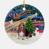 Xmas Magie - Basset Hound Keramikornament (Hinten)