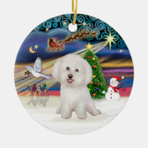Xmas Magie - Bichon Frise #7 Keramik Ornament