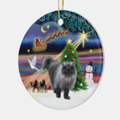 Xmas Magie - Blaurauche Persische Katze Keramikornament (Links)