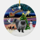 Xmas Magie - Blaurauche Persische Katze Keramikornament (Hinten)