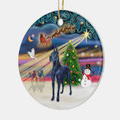 Xmas Magie - Blue Great Dane Keramikornament (Links)
