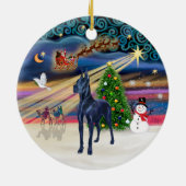 Xmas Magie - Blue Great Dane Keramikornament (Hinten)