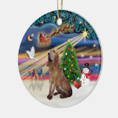 Xmas Magie - Bluthund Keramik Ornament (Links)