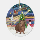 Xmas Magie - Braune Guinea Keramikornament (Links)